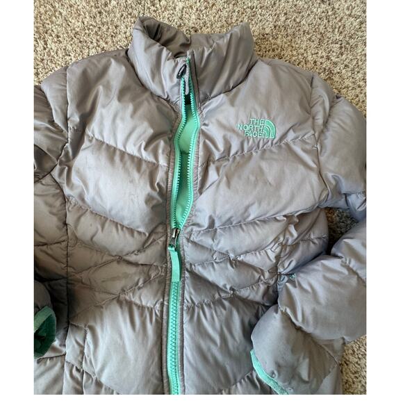 THE NORTH FACE Kids Down PUFFER COAT, SIZE 10-12, Gray & Teal - Picture 3 of 14